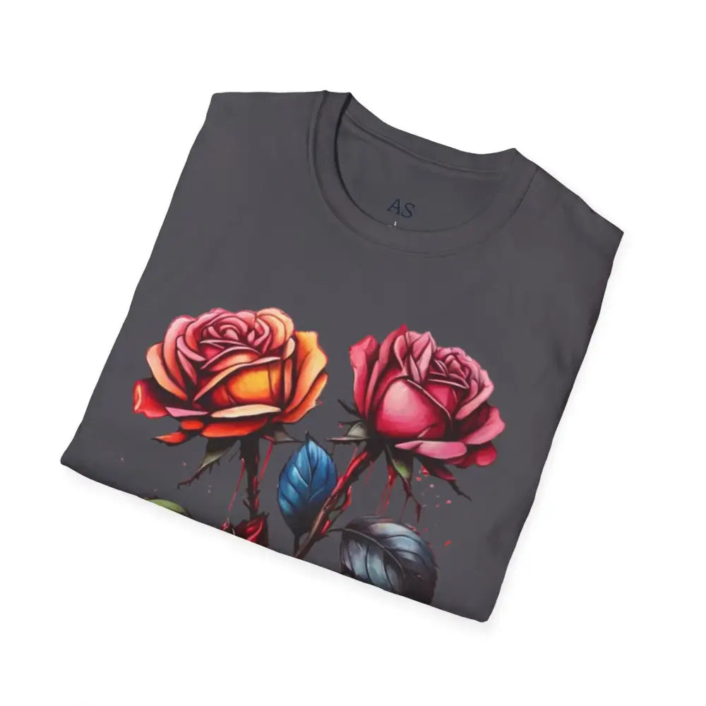 Colourful Rose Duo - Adult Unisex T-Shirt - Men and Women