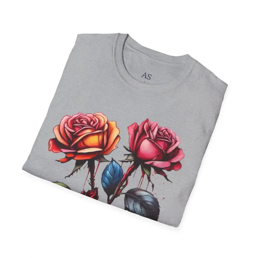 Colourful Rose Duo - Adult Unisex T-Shirt - Men and Women