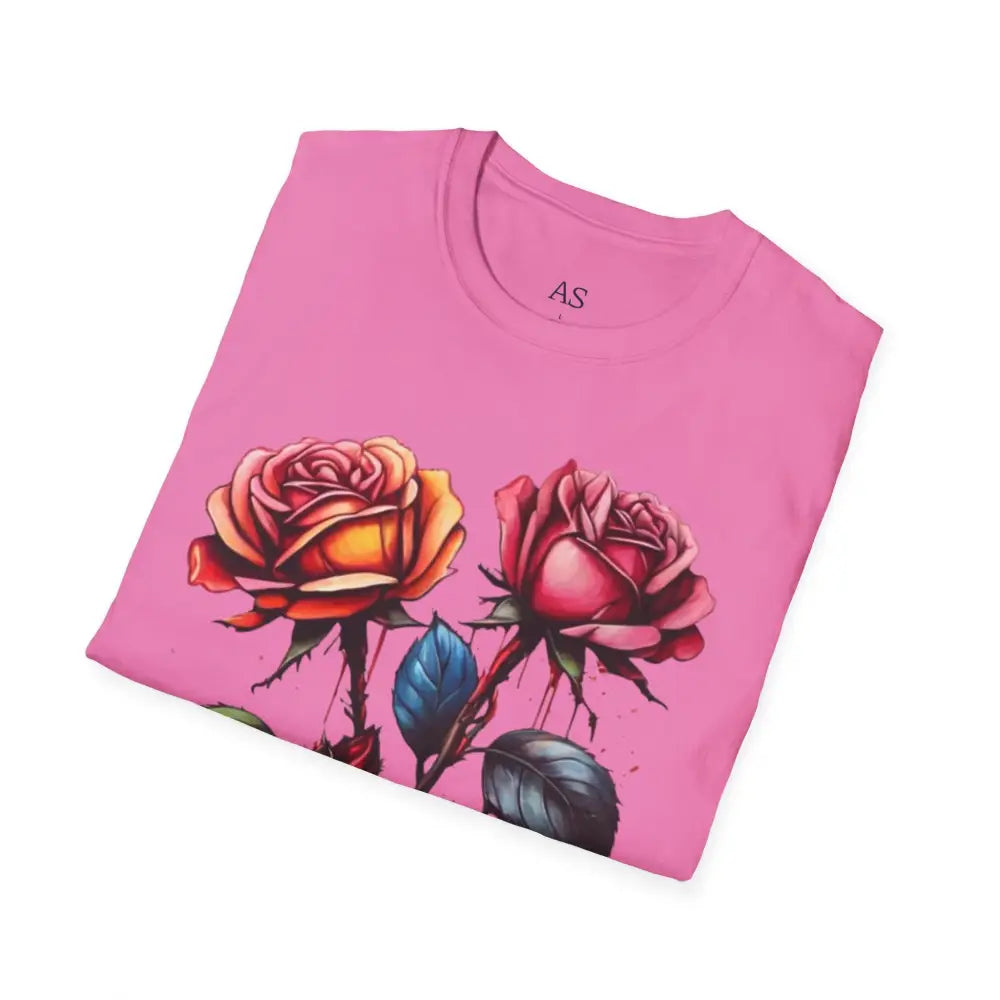 Colourful Rose Duo - Adult Unisex T-Shirt - Men and Women