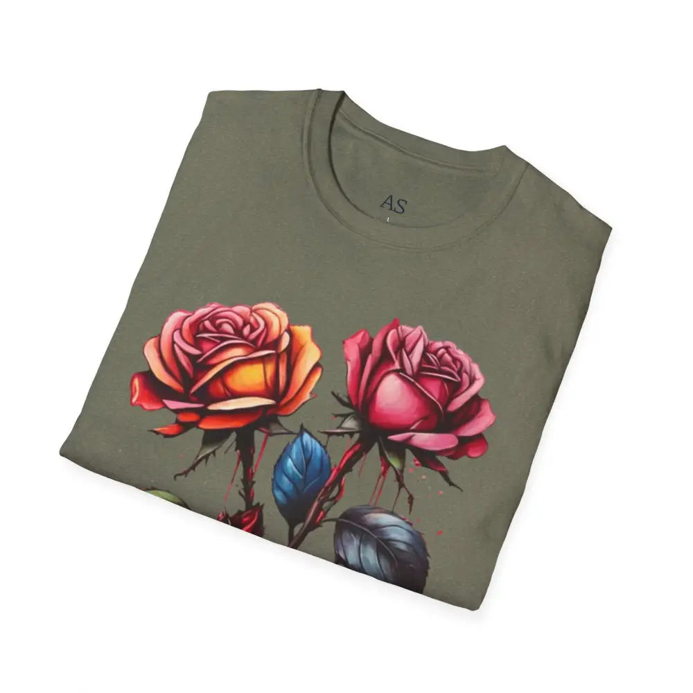 Colourful Rose Duo - Adult Unisex T-Shirt - Men and Women