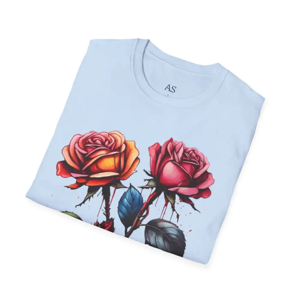 Colourful Rose Duo - Adult Unisex T-Shirt - Men and Women