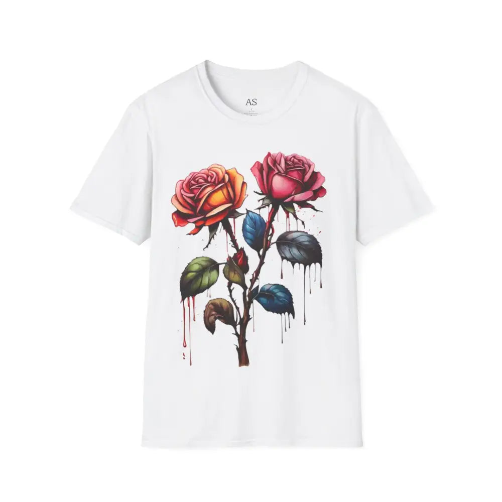 Colourful Rose Duo - Adult Unisex T-Shirt - Men and Women