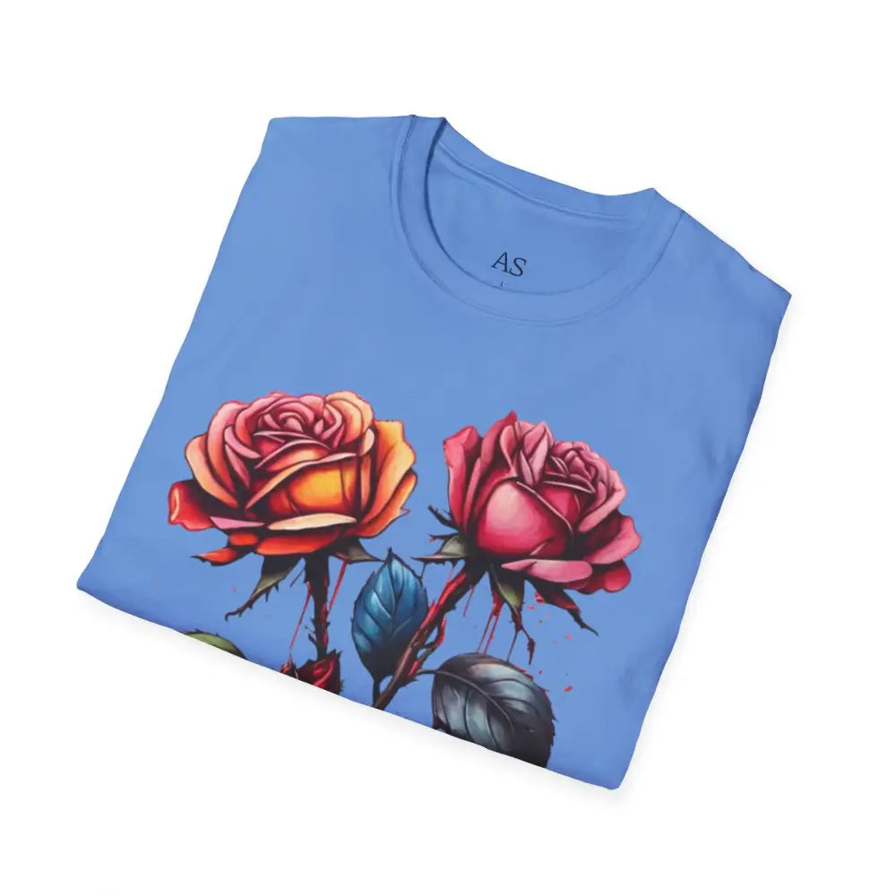 Colourful Rose Duo - Adult Unisex T-Shirt - Men and Women