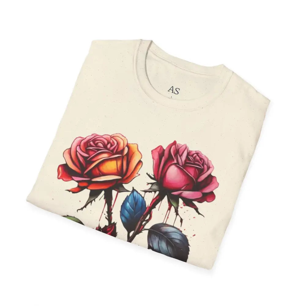 Colourful Rose Duo - Adult Unisex T-Shirt - Men and Women