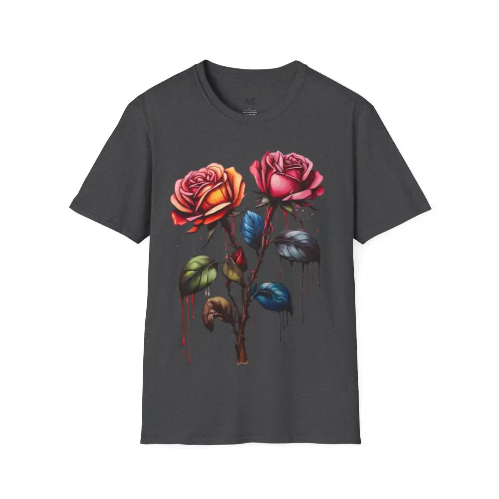 Colourful Rose Duo - Adult Unisex T-Shirt - Men and Women