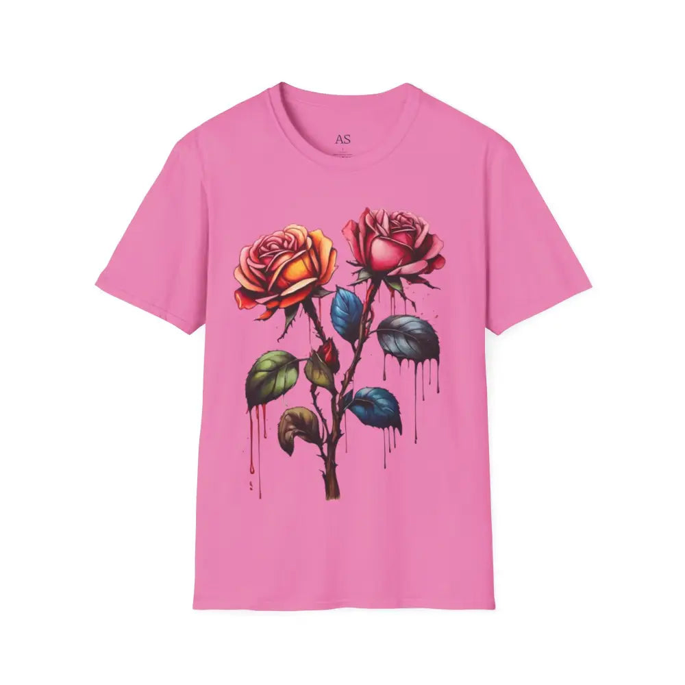 Colourful Rose Duo - Adult Unisex T-Shirt - Men and Women