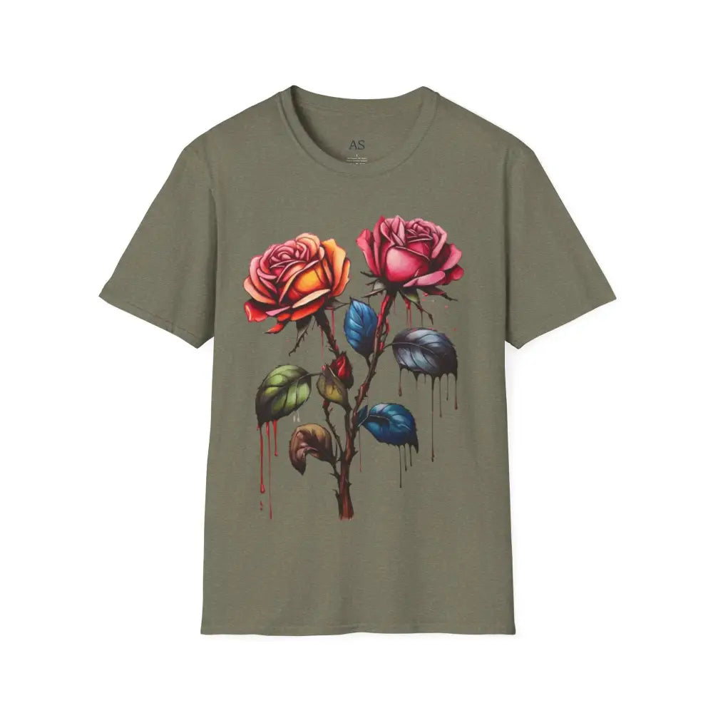 Colourful Rose Duo - Adult Unisex T-Shirt - Men and Women