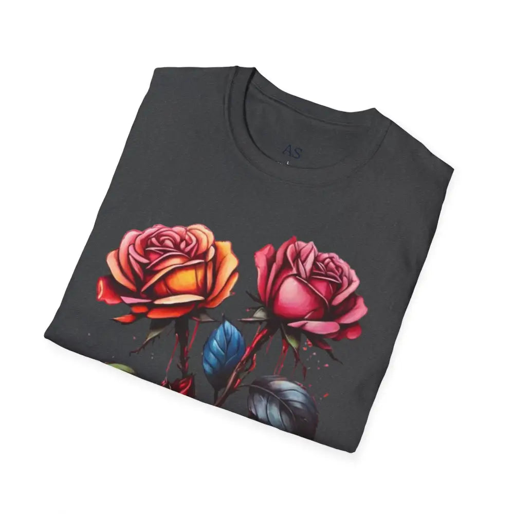 Colourful Rose Duo - Adult Unisex T-Shirt - Men and Women