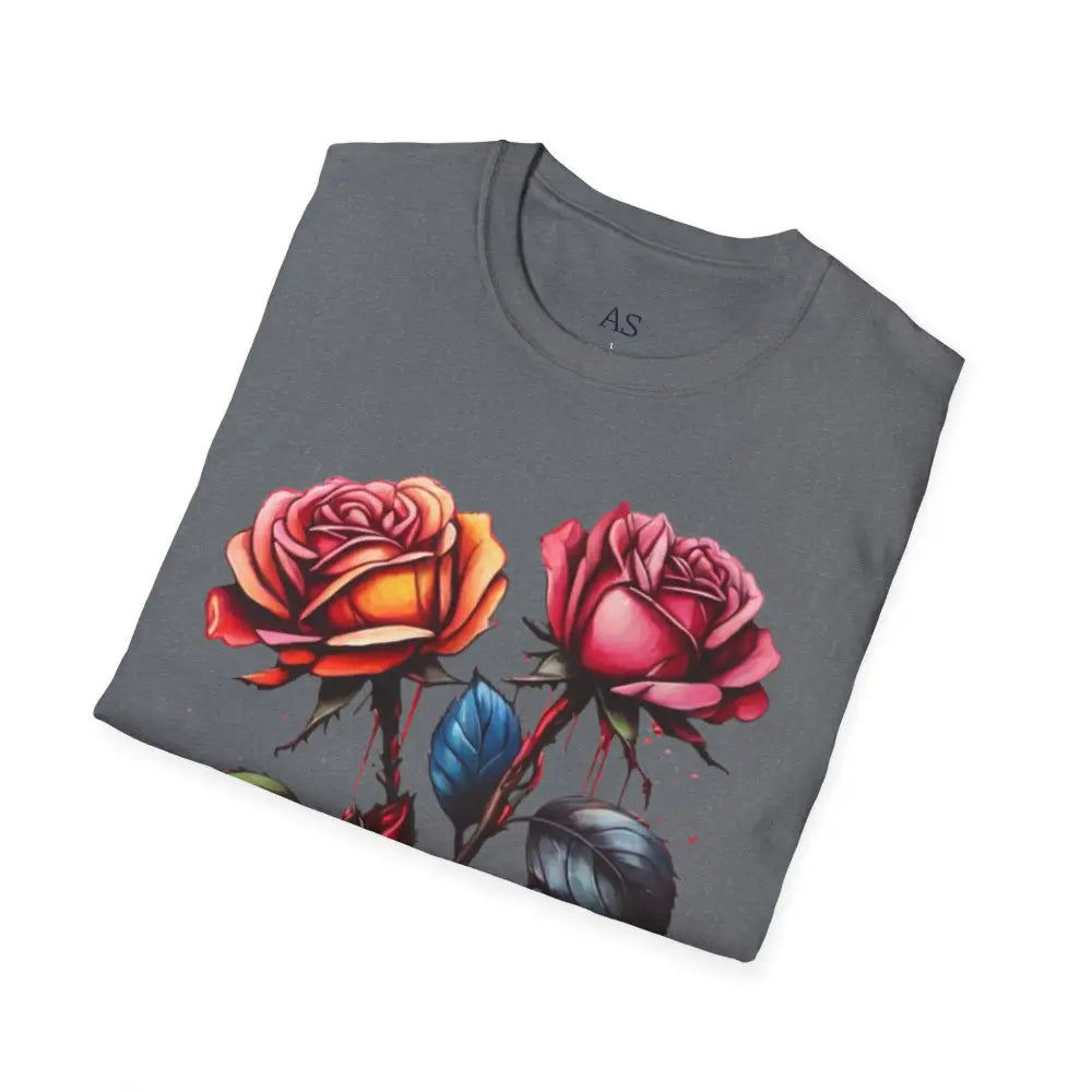 Colourful Rose Duo - Adult Unisex T-Shirt - Men and Women