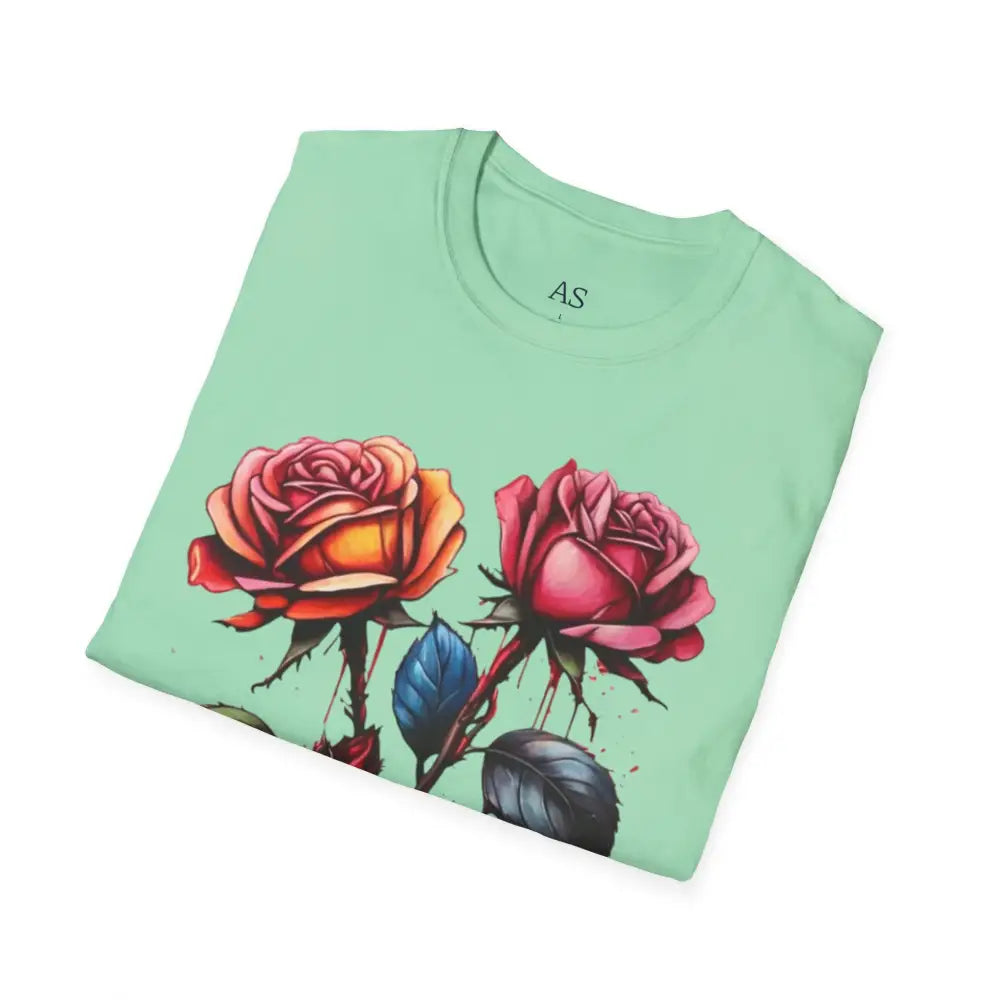 Colourful Rose Duo - Adult Unisex T-Shirt - Men and Women