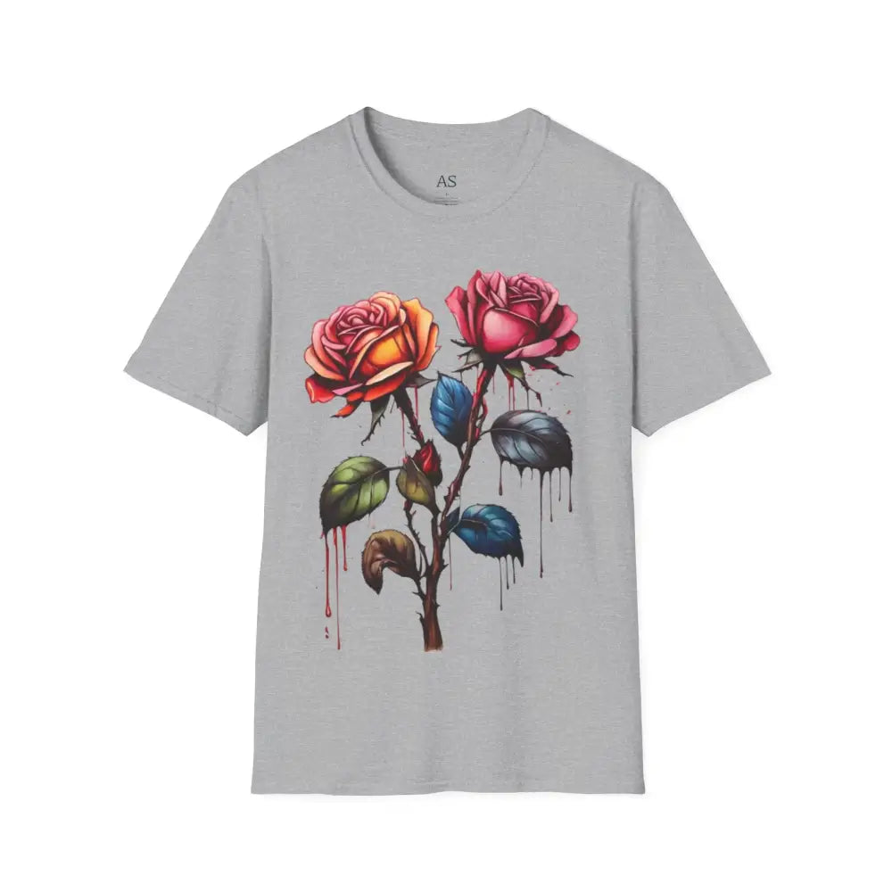 Colourful Rose Duo - Adult Unisex T-Shirt - Men and Women