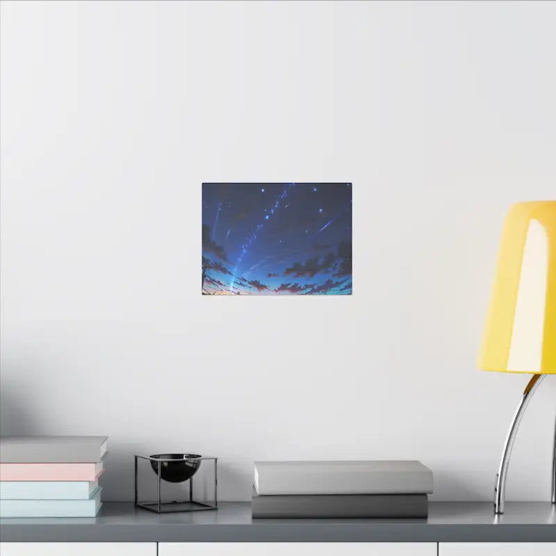 Shooting Stars at Night Scenic Anime Canvas