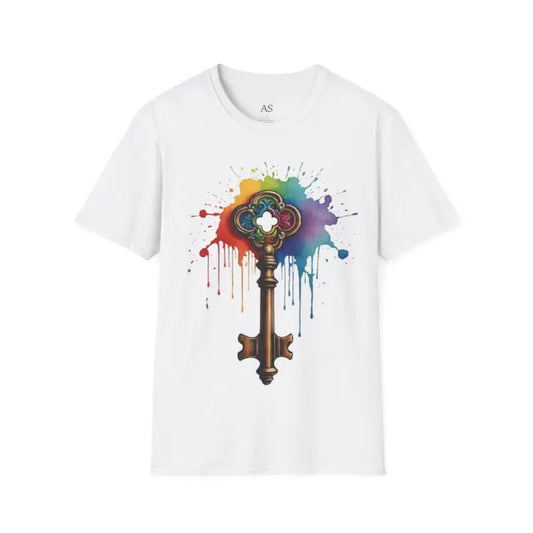 Colourful Messy Skeleton Key - Adult Unisex T-Shirt - Men and Women