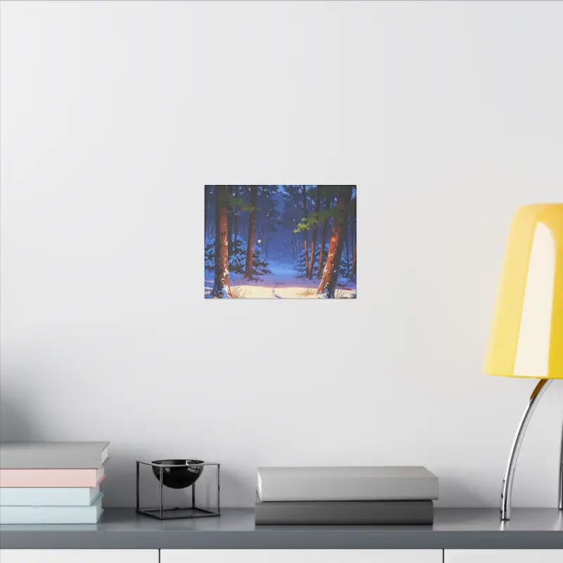 Snowy Forest Scenic Anime Canvas