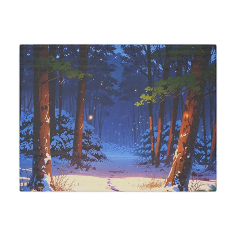 Snowy Forest Scenic Anime Canvas