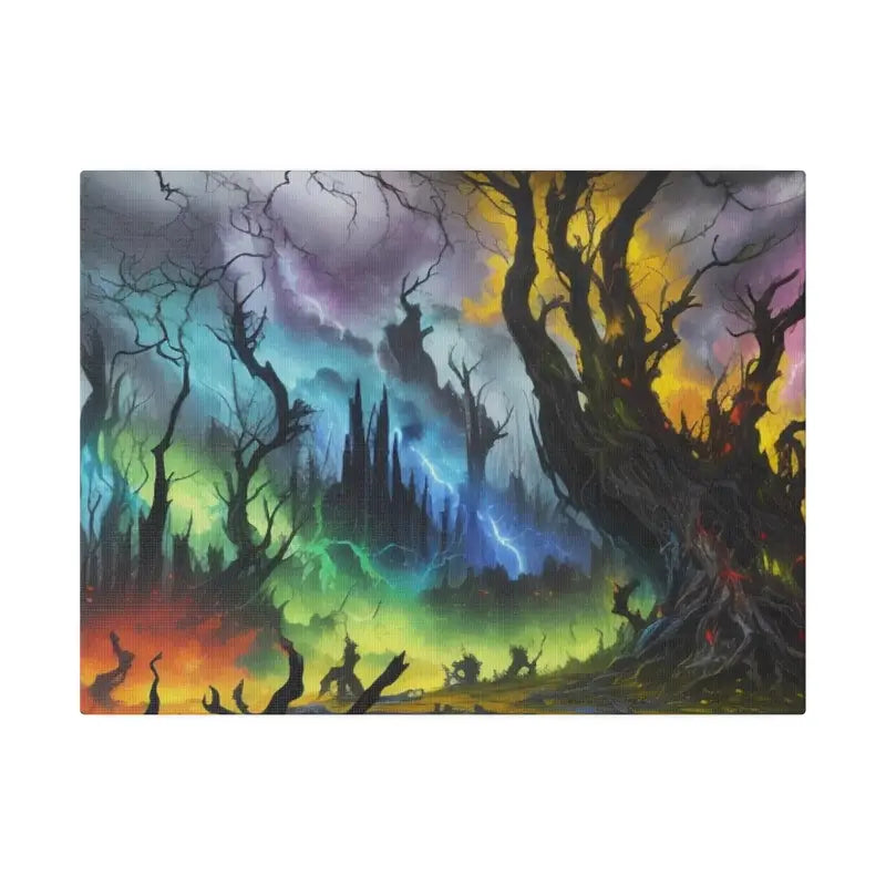 Lightning Among Dying Trees Artwork - Matte Canvas Stretched 0.75’’