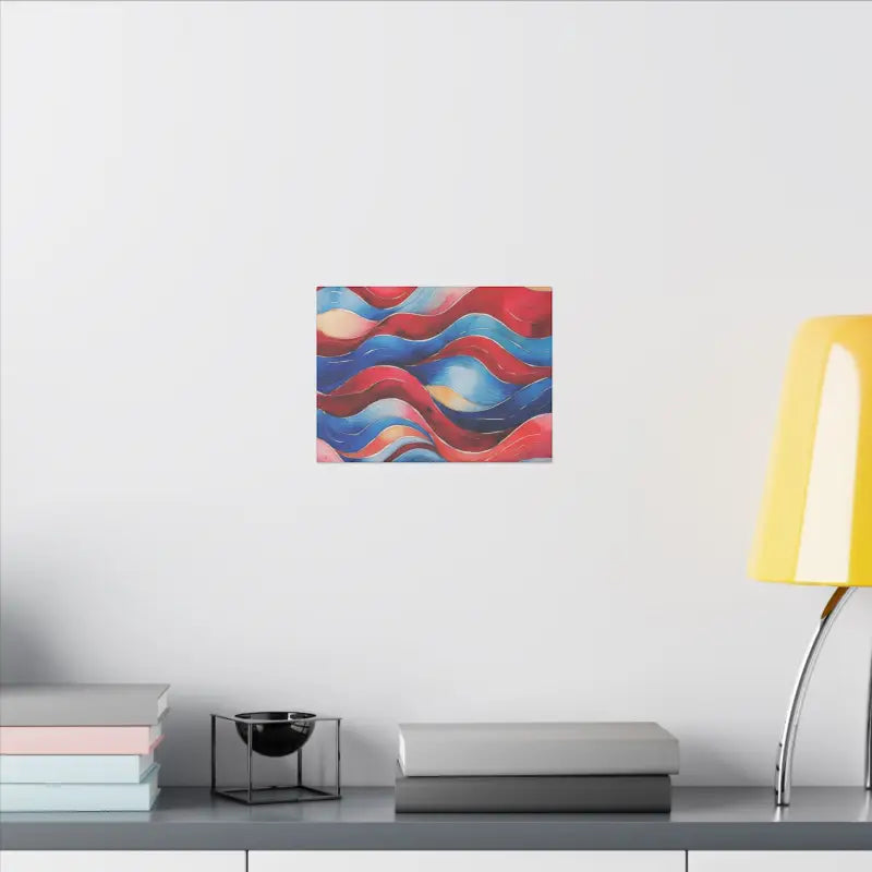 Red and Blue Watercolour Whimsical Waves - Multi-Size Stretched Wall Decor