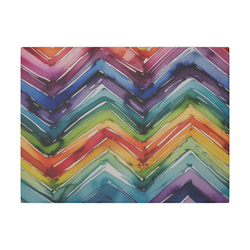 Colourful Watercolour Zigzag Canvas Wall Art - Vibrant Home Décor for Any Occasion