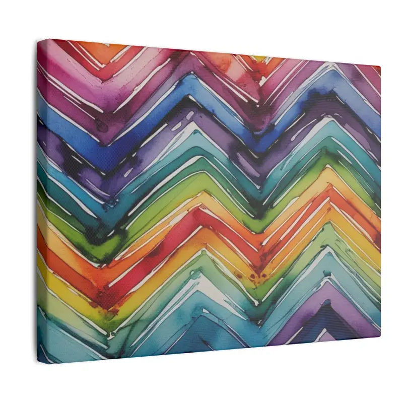 Colourful Watercolour Zigzag Canvas Wall Art - Vibrant Home Décor for Any Occasion