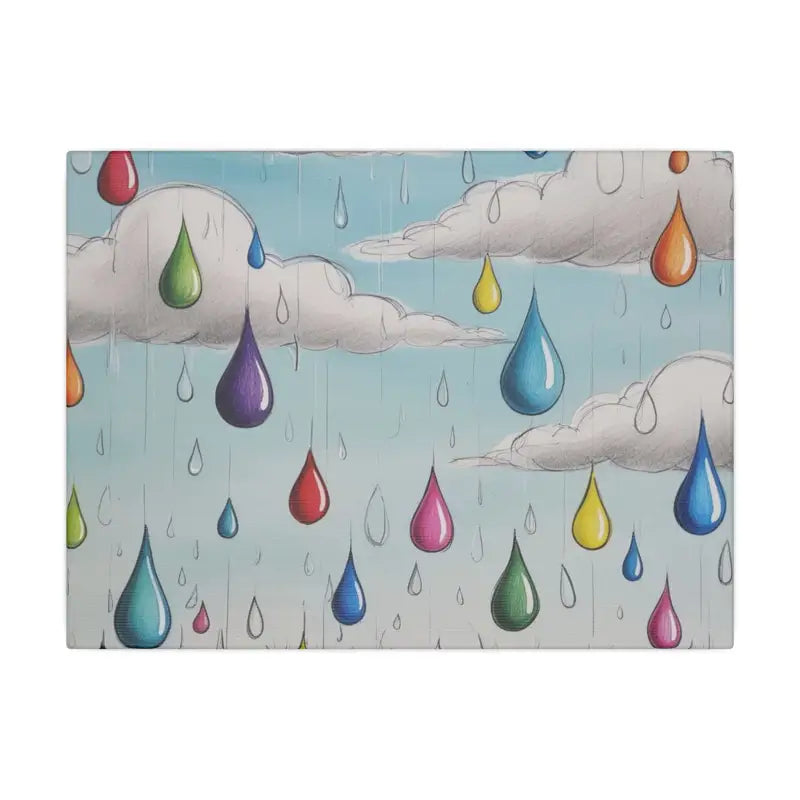 Colourful Sketched Raindrops - Matte Canvas Stretched 0.75’’