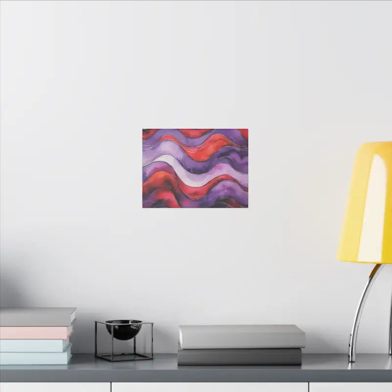 Red and Purple Watercolour Whimsical Waves - Stretched Wall Decor