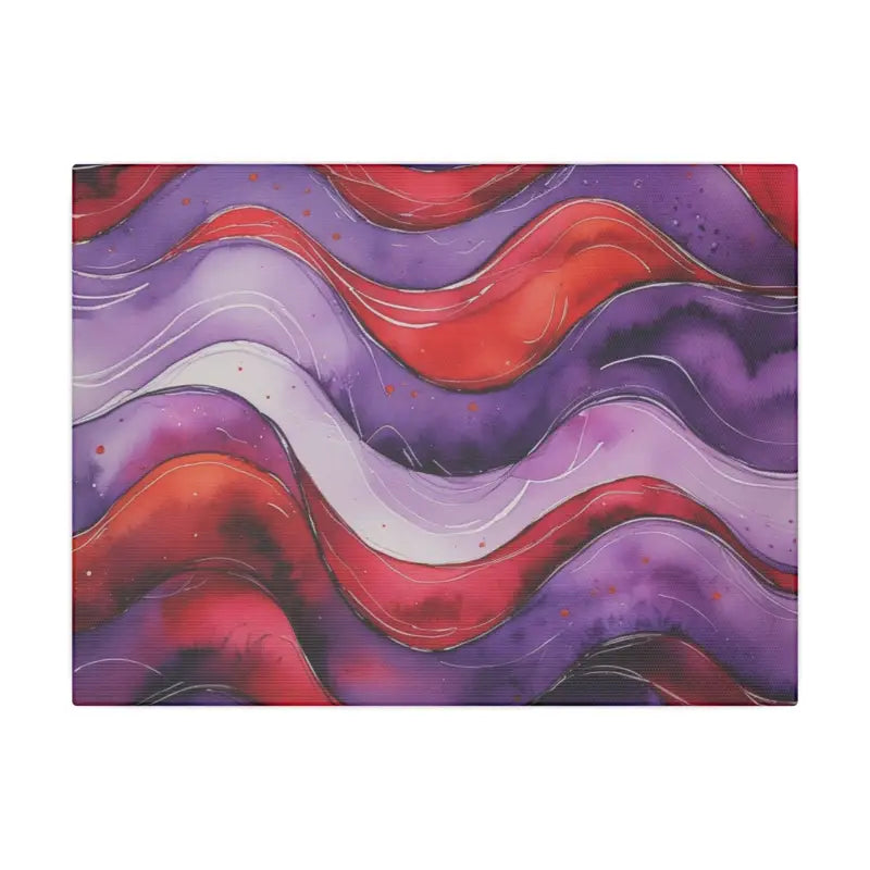 Red and Purple Watercolour Whimsical Waves - Stretched Wall Decor