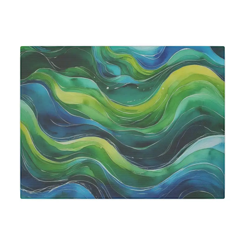 Blue and Green Watercolour Whimsical Waves - Calming Home Décor for Ocean Lovers