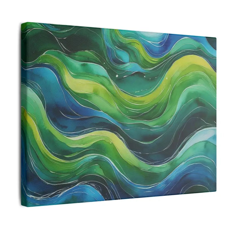 Blue and Green Watercolour Whimsical Waves - Calming Home Décor for Ocean Lovers