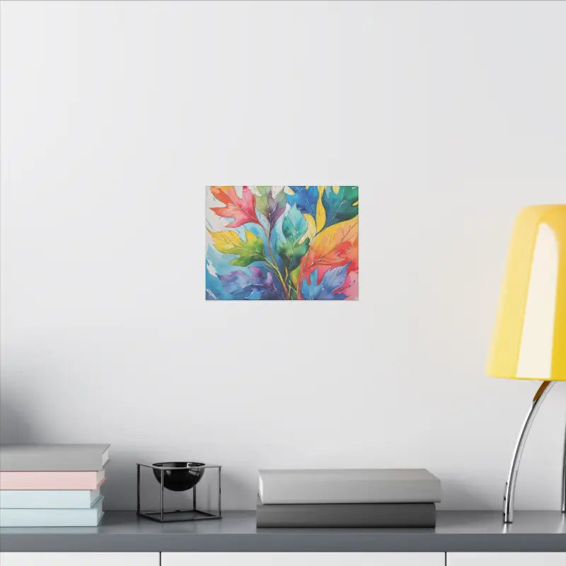 Vibrant Watercolour Leaves Canvas Wall Art - Colourful Nature Décor