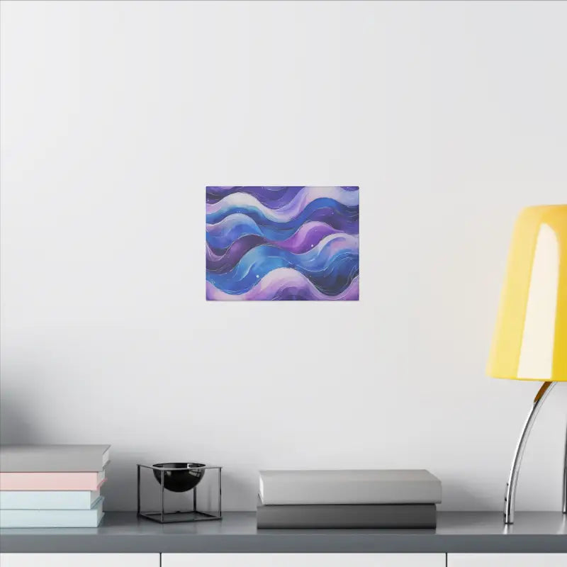 Blue and Purple Watercolour Whimsical Waves - Multi-Sized Stretched Matte Canvas