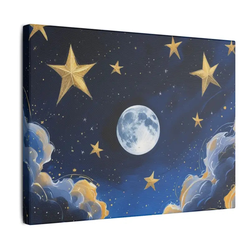 Celestial Wall Art - Moon and Stars Canvas Print