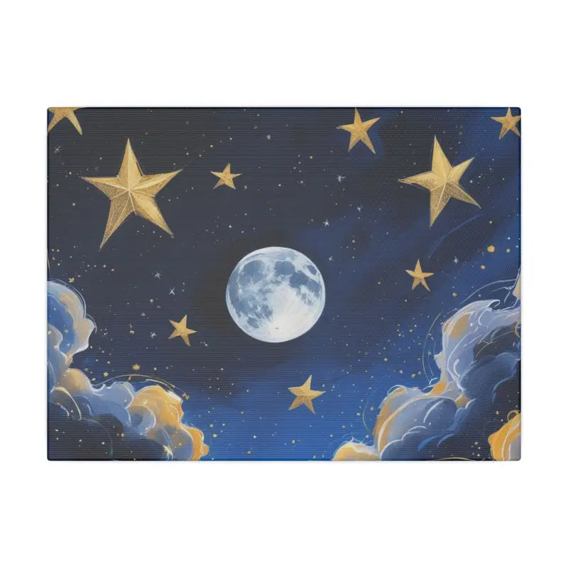 Celestial Wall Art - Moon and Stars Canvas Print