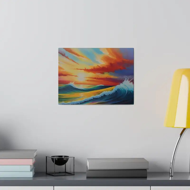 Sunset Among Waves - Matte Canvas Stretched 0.75’’