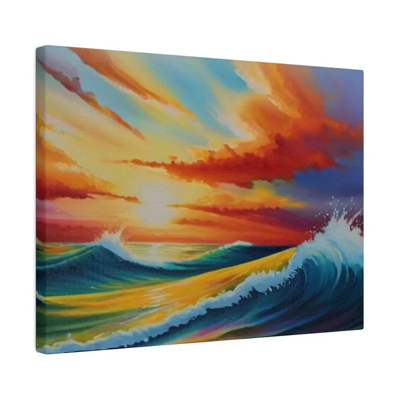 Sunset Among Waves - Matte Canvas Stretched 0.75’’