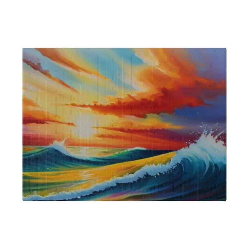 Sunset Among Waves - Matte Canvas Stretched 0.75’’