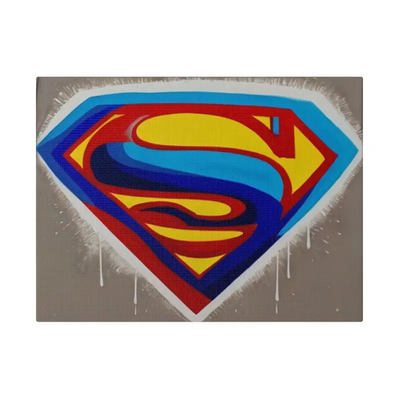 Colourful Superman Logo Symbol - Matte Canvas Stretched 0.75’’