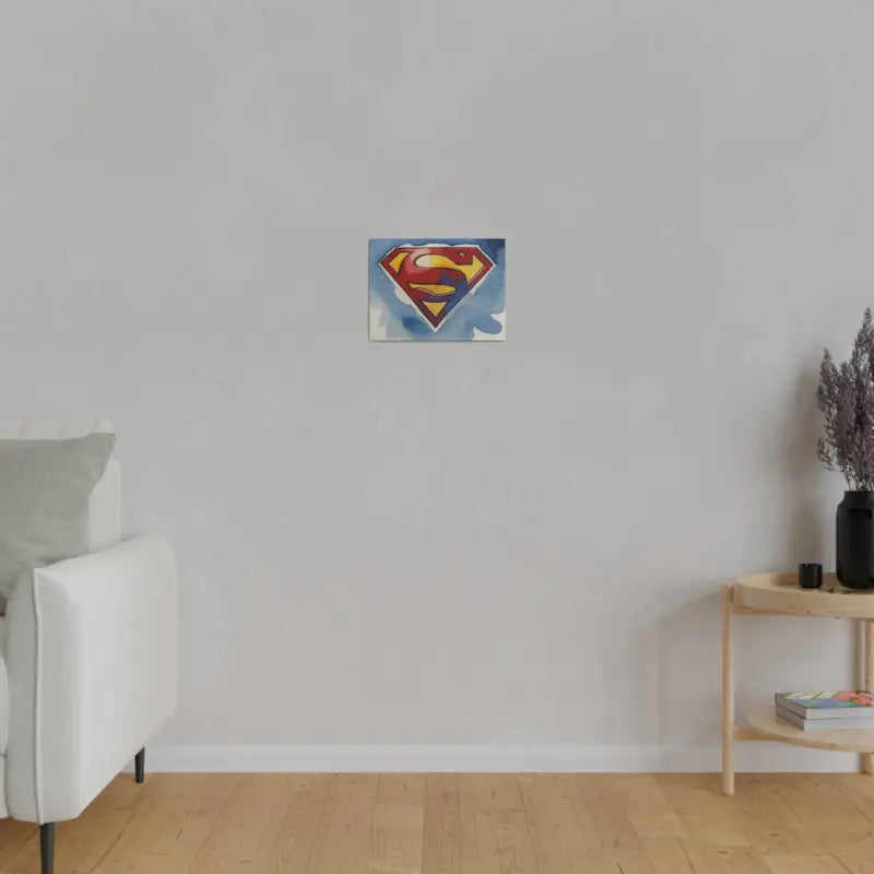 Superman Logo Watercolour - Matte Canvas Stretched 0.75’’