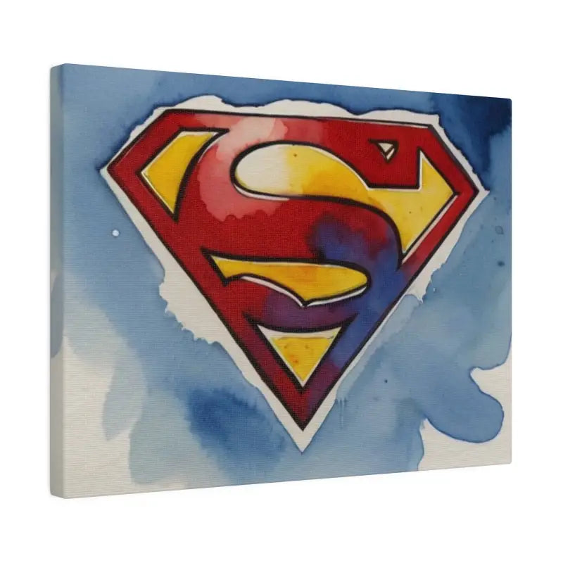 Superman Logo Watercolour - Matte Canvas Stretched 0.75’’