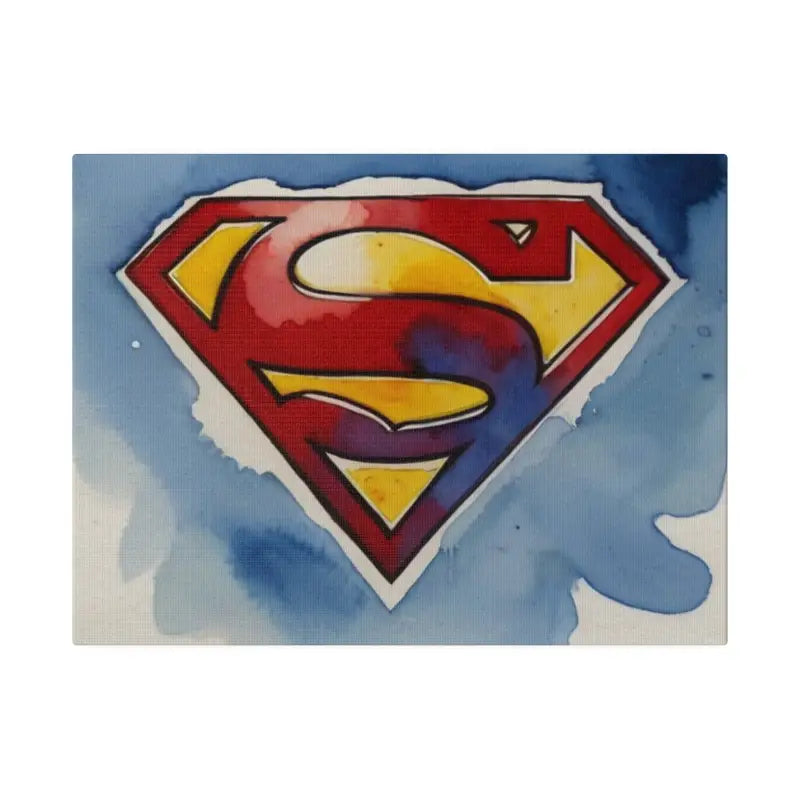 Superman Logo Watercolour - Matte Canvas Stretched 0.75’’