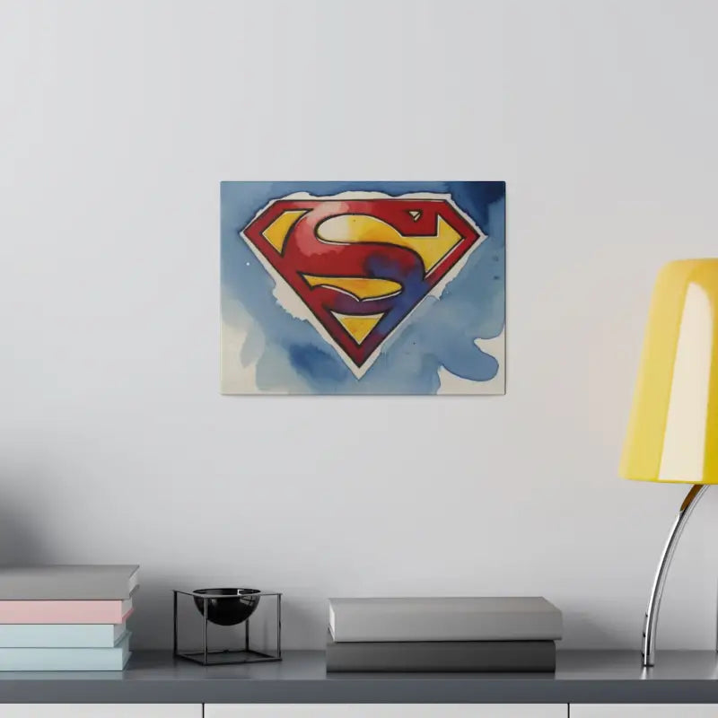 Superman Logo Watercolour - Matte Canvas Stretched 0.75’’