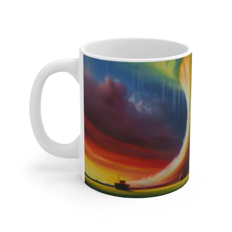 Colourful Swirling Tornado Mug - Ceramic Coffee 11oz