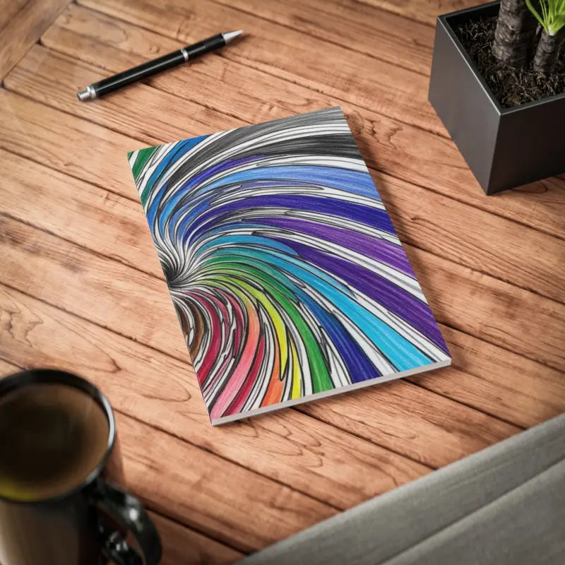 Colourful Swirly Lines - Softcover Notebook A5