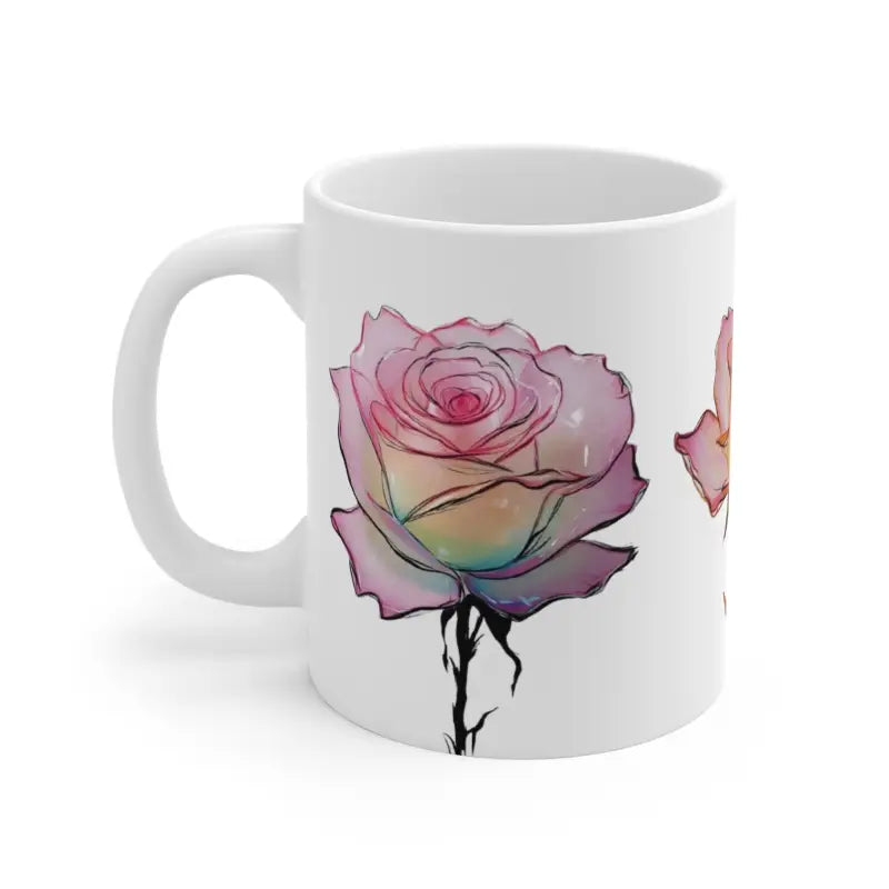 Transparent Roses Mug - Ceramic Coffee 11oz