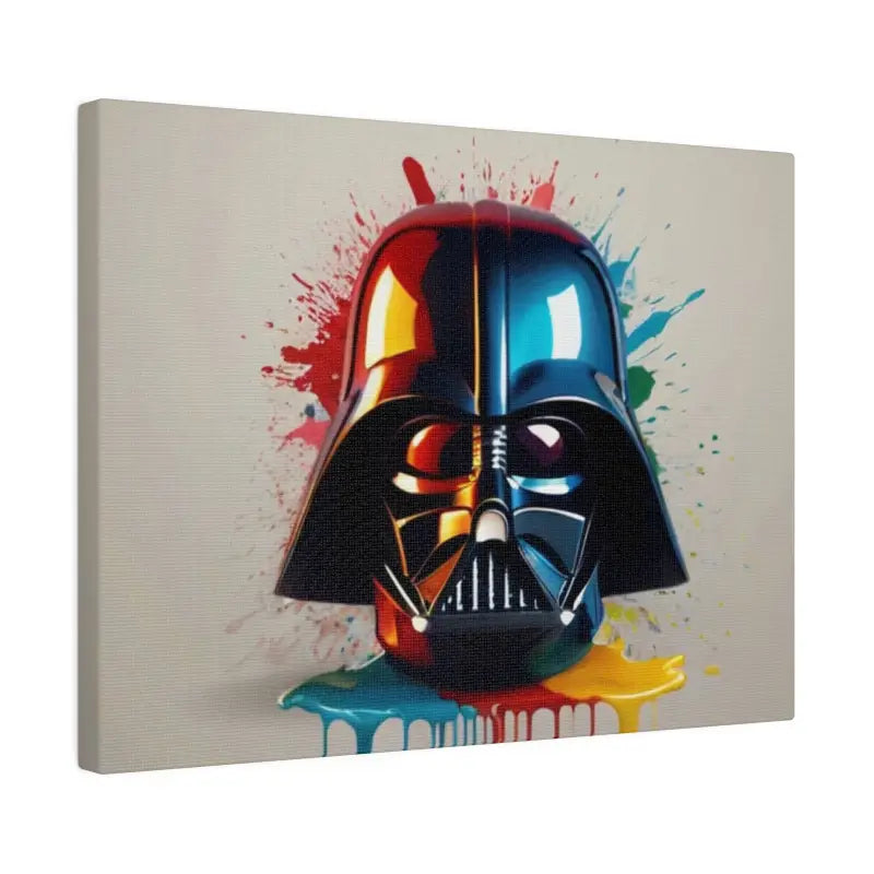 Darth Vader Helmet Dripping Paint Splatter Canvas - Matte Stretched 0.75’’