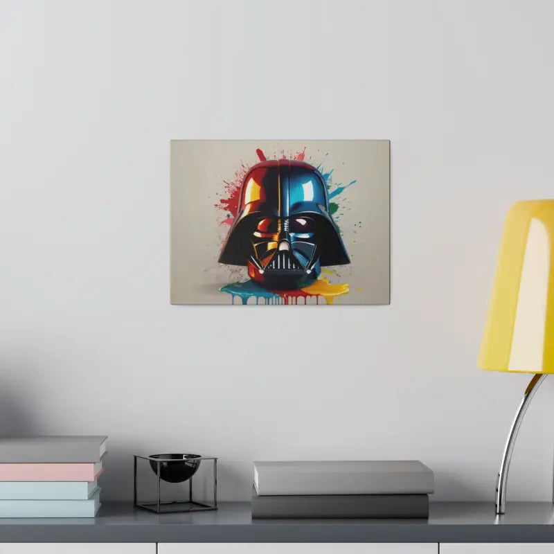 Darth Vader Helmet Dripping Paint Splatter Canvas - Matte Stretched 0.75’’