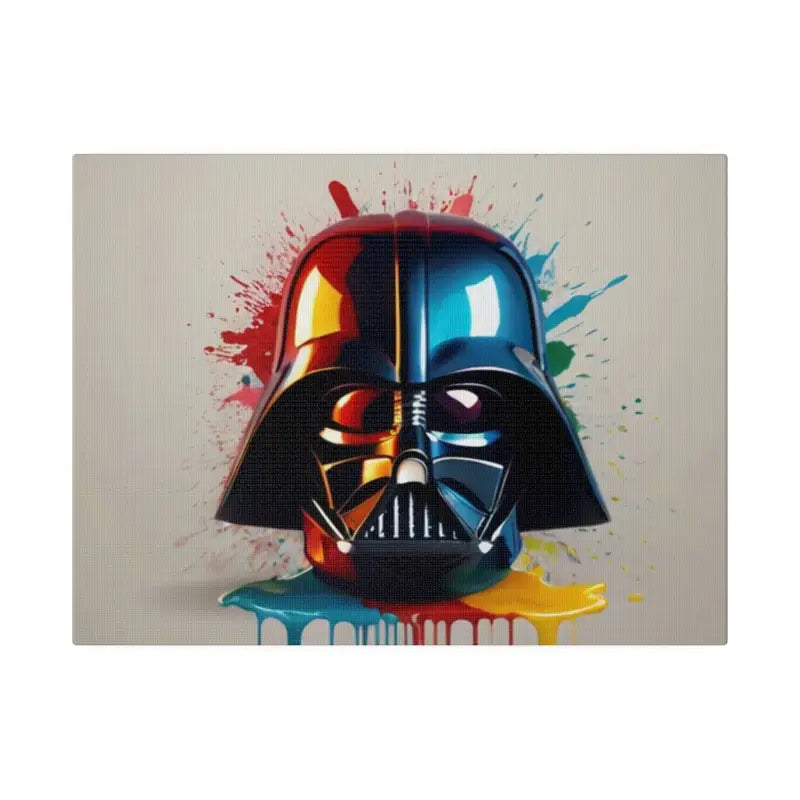 Darth Vader Helmet Dripping Paint Splatter Canvas - Matte Stretched 0.75’’