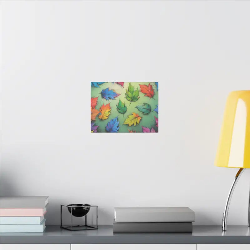 Colourful Leaf Matte Canvas Wall Art - Stretched 0.75’’