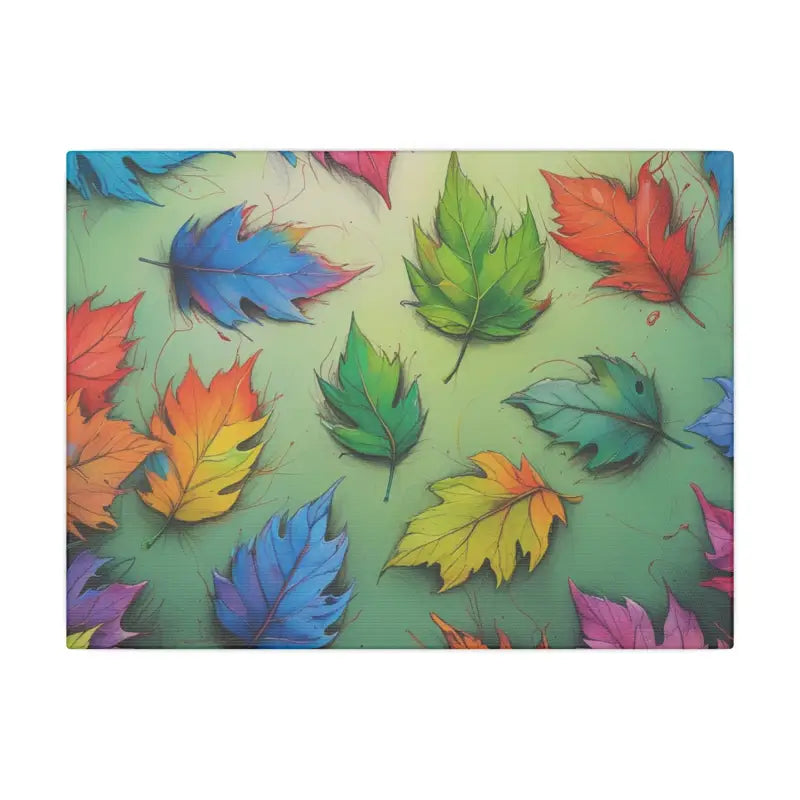 Colourful Leaf Matte Canvas Wall Art - Stretched 0.75’’