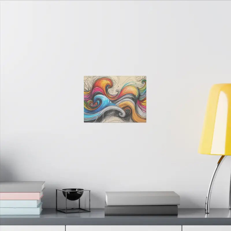 Messy Sketched Colourful Waves Art - Stretched Wall Decor