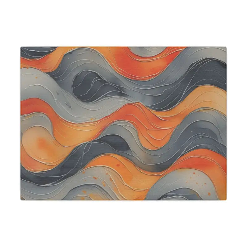 Grey and Orange Watercolour Whimsical Waves - Colourful Home Décor